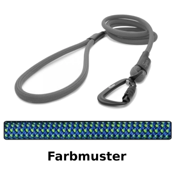 klassische Hundeleine TWIST - M - 175cm - blau mit grünen Punkten